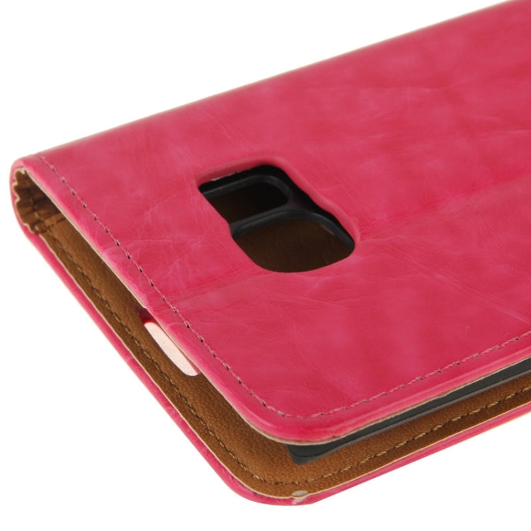 For Galaxy S6 Edge Crazy Horse Texture Horizontal Flip Magnetic Buckle Leather Case with Card Slots & Wallet & Holder