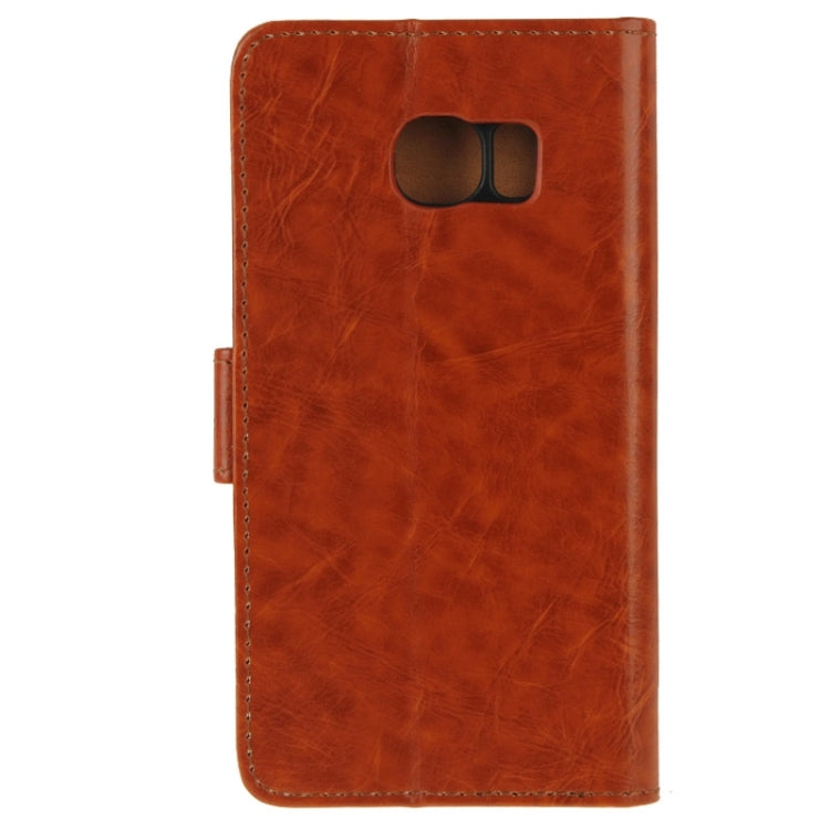 For Galaxy S6 Edge Crazy Horse Texture Horizontal Flip Magnetic Buckle Leather Case with Card Slots & Wallet & Holder