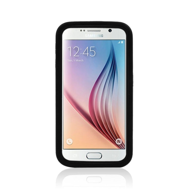 For Galaxy S6 Tyre Texture Screen Protector + Shockproof Silicone + Plastic Shell Combination Case
