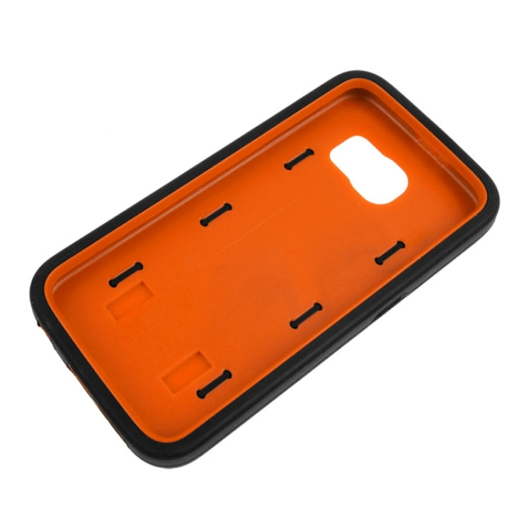 For Galaxy S6 Tyre Texture Screen Protector + Shockproof Silicone + Plastic Shell Combination Case