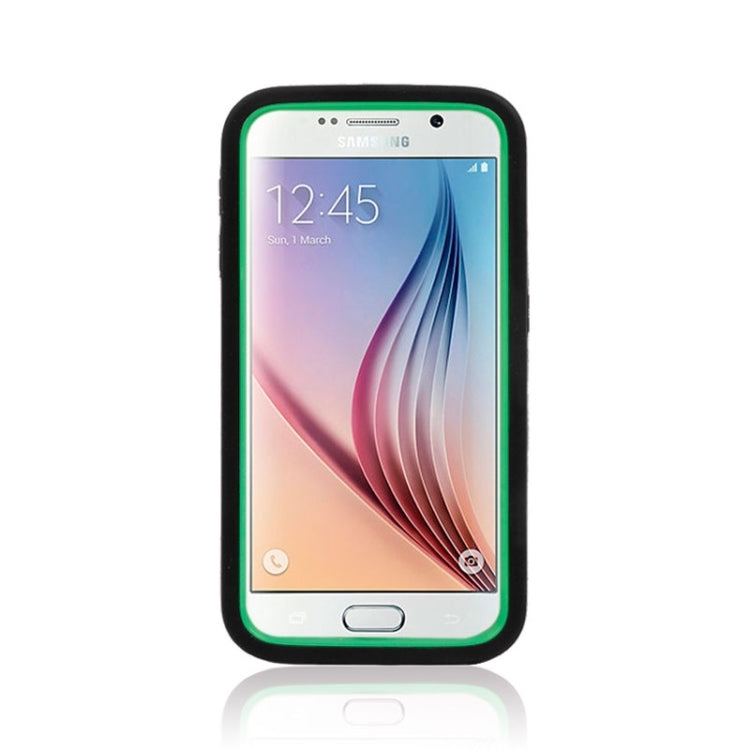 For Galaxy S6 Tyre Texture Screen Protector + Shockproof Silicone + Plastic Shell Combination Case