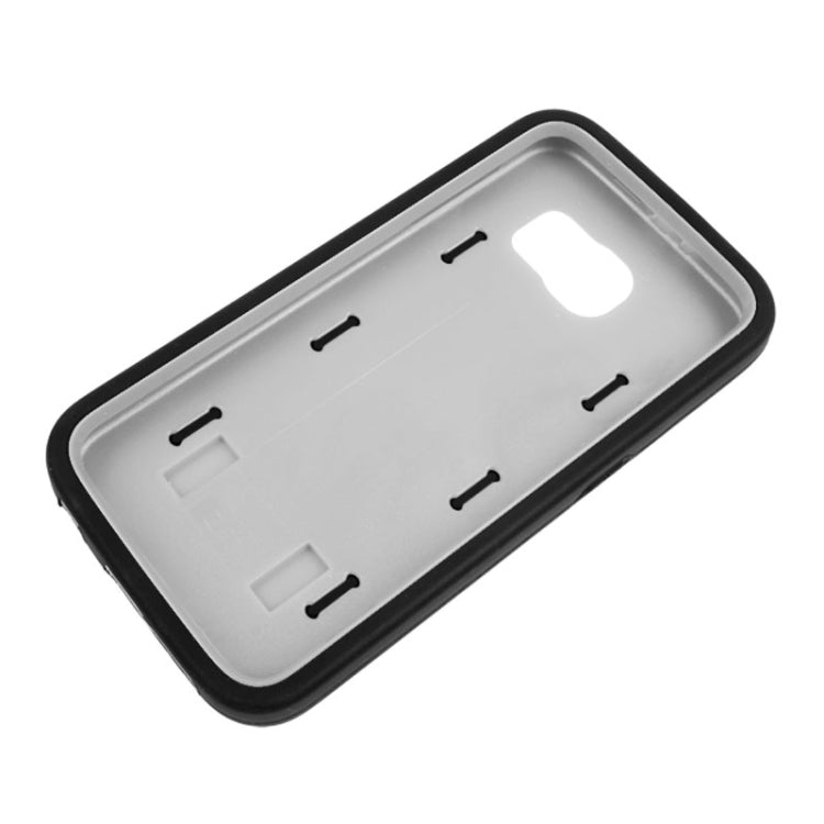 For Galaxy S6 Tyre Texture Screen Protector + Shockproof Silicone + Plastic Shell Combination Case