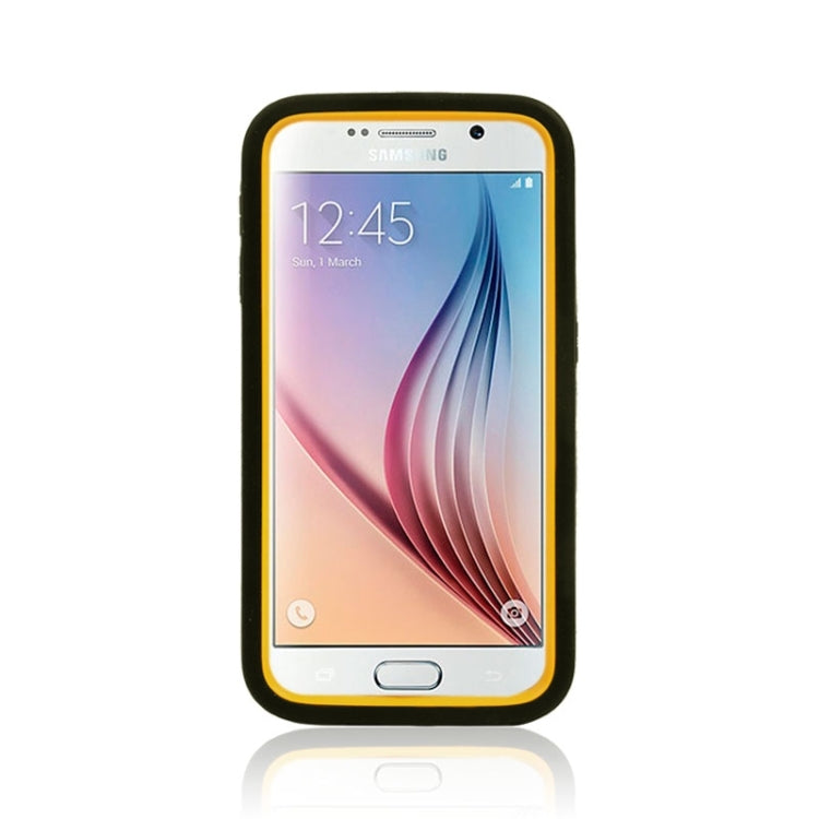 For Galaxy S6 Tyre Texture Screen Protector + Shockproof Silicone + Plastic Shell Combination Case