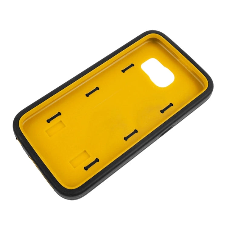 For Galaxy S6 Tyre Texture Screen Protector + Shockproof Silicone + Plastic Shell Combination Case