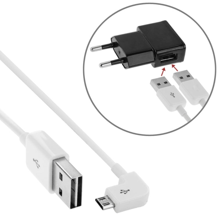 2m Elbow Micro USB to Double Sided USB Port Sync Data / Charging Cable, For Galaxy, Huawei, Xiaomi, LG, HTC and other Smart Phones