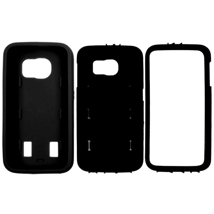 For Galaxy S6 Smooth Surface Screen Protector + Shockproof Silicone + Plastic Shell Combination Case