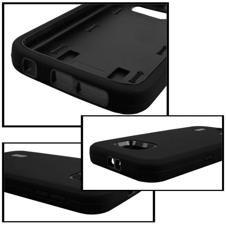 For Galaxy S6 Smooth Surface Screen Protector + Shockproof Silicone + Plastic Shell Combination Case