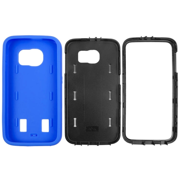 For Galaxy S6 Smooth Surface Screen Protector + Shockproof Silicone + Plastic Shell Combination Case