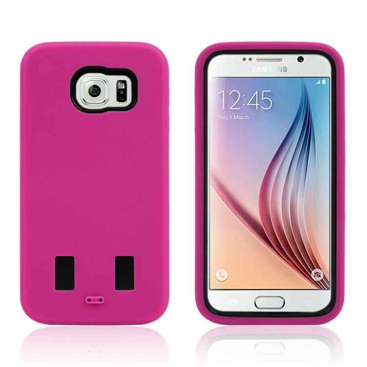 For Galaxy S6 Smooth Surface Screen Protector + Shockproof Silicone + Plastic Shell Combination Case