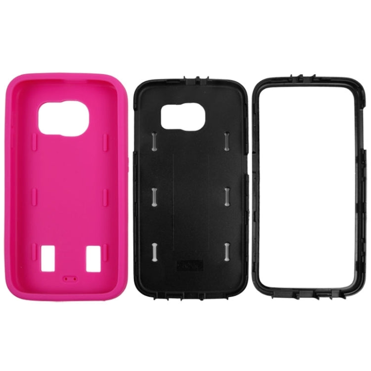 For Galaxy S6 Smooth Surface Screen Protector + Shockproof Silicone + Plastic Shell Combination Case