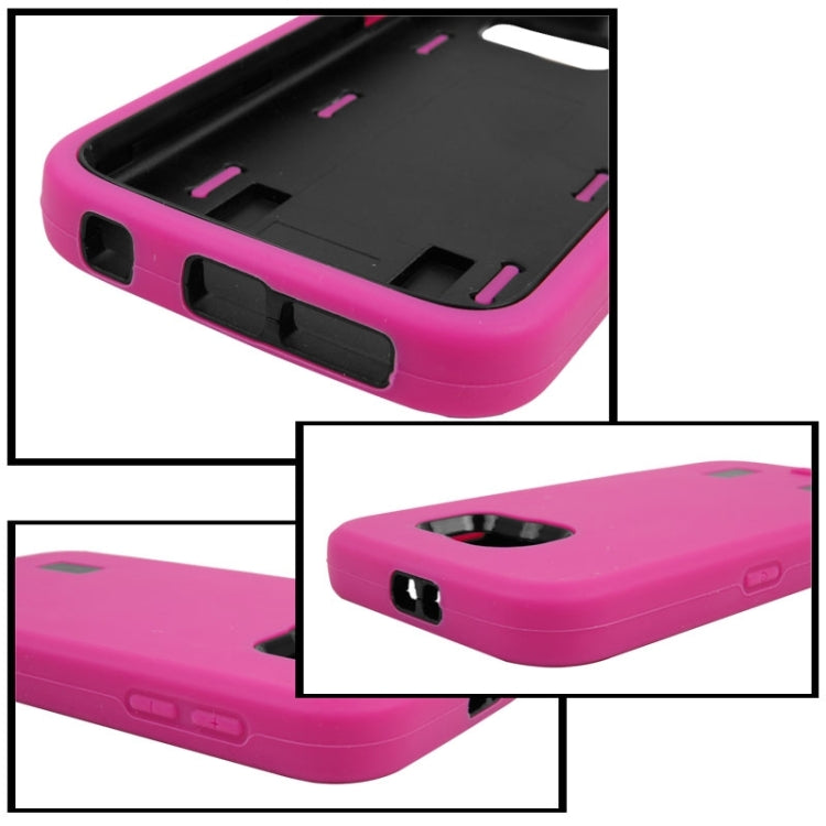 For Galaxy S6 Smooth Surface Screen Protector + Shockproof Silicone + Plastic Shell Combination Case