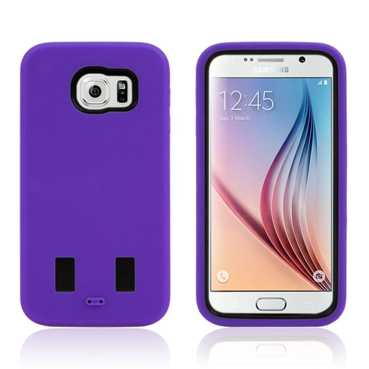 For Galaxy S6 Smooth Surface Screen Protector + Shockproof Silicone + Plastic Shell Combination Case