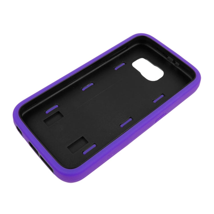 For Galaxy S6 Smooth Surface Screen Protector + Shockproof Silicone + Plastic Shell Combination Case