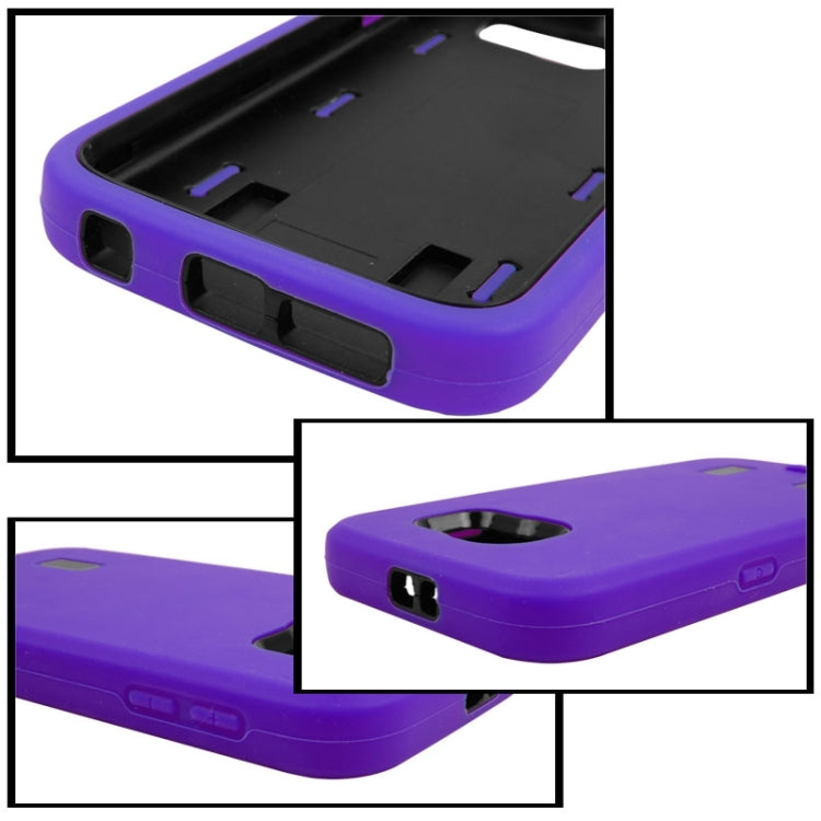 For Galaxy S6 Smooth Surface Screen Protector + Shockproof Silicone + Plastic Shell Combination Case