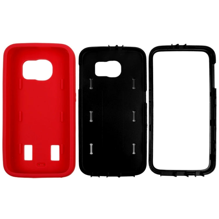 For Galaxy S6 Smooth Surface Screen Protector + Shockproof Silicone + Plastic Shell Combination Case
