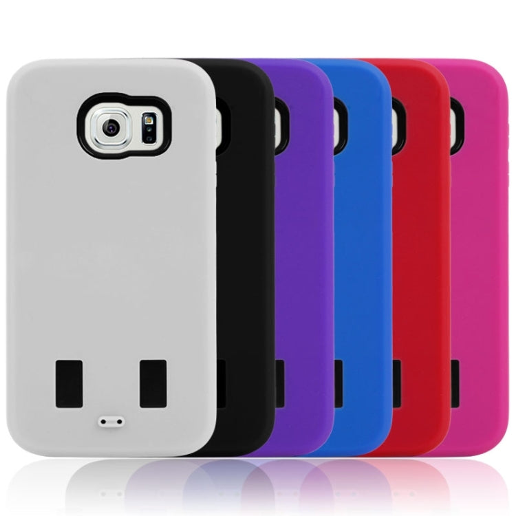 For Galaxy S6 Smooth Surface Screen Protector + Shockproof Silicone + Plastic Shell Combination Case