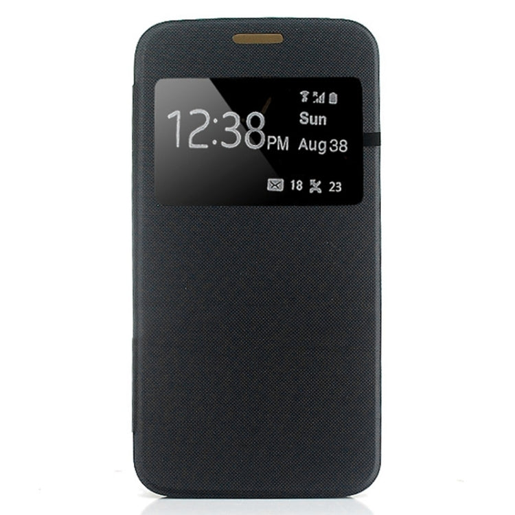 For Galaxy S6 / G920 Leather Cover Connect Translucence PC Back Shell Protective Case with Caller ID Window