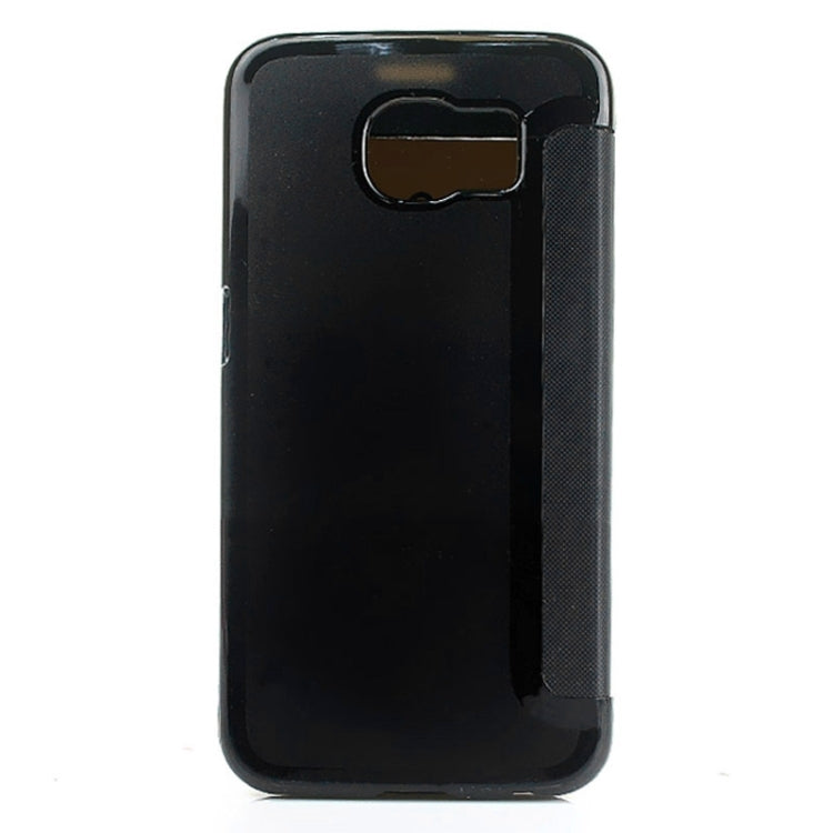 For Galaxy S6 / G920 Leather Cover Connect Translucence PC Back Shell Protective Case with Caller ID Window