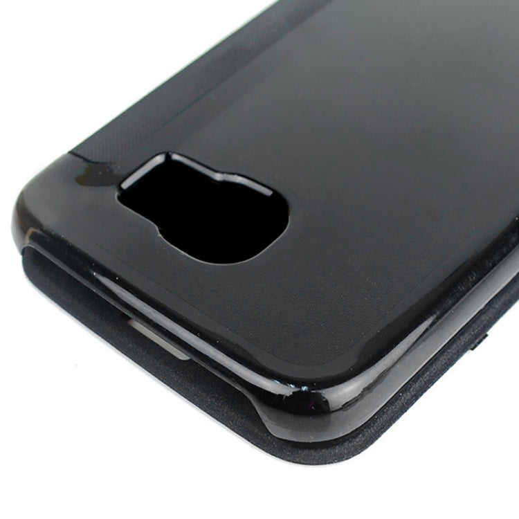 For Galaxy S6 / G920 Leather Cover Connect Translucence PC Back Shell Protective Case with Caller ID Window