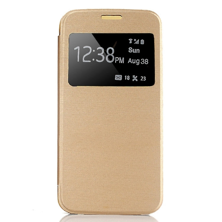 For Galaxy S6 / G920 Leather Cover Connect Translucence PC Back Shell Protective Case with Caller ID Window