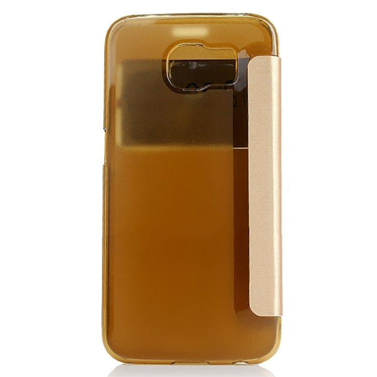 For Galaxy S6 / G920 Leather Cover Connect Translucence PC Back Shell Protective Case with Caller ID Window