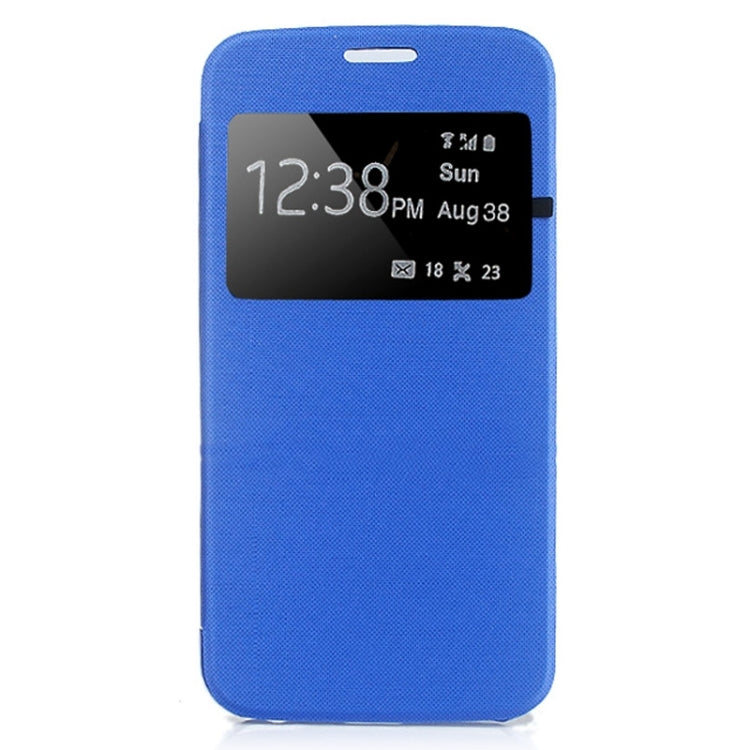 For Galaxy S6 / G920 Leather Cover Connect Translucence PC Back Shell Protective Case with Caller ID Window