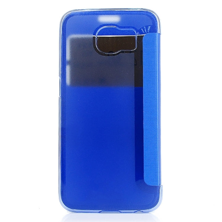 For Galaxy S6 / G920 Leather Cover Connect Translucence PC Back Shell Protective Case with Caller ID Window