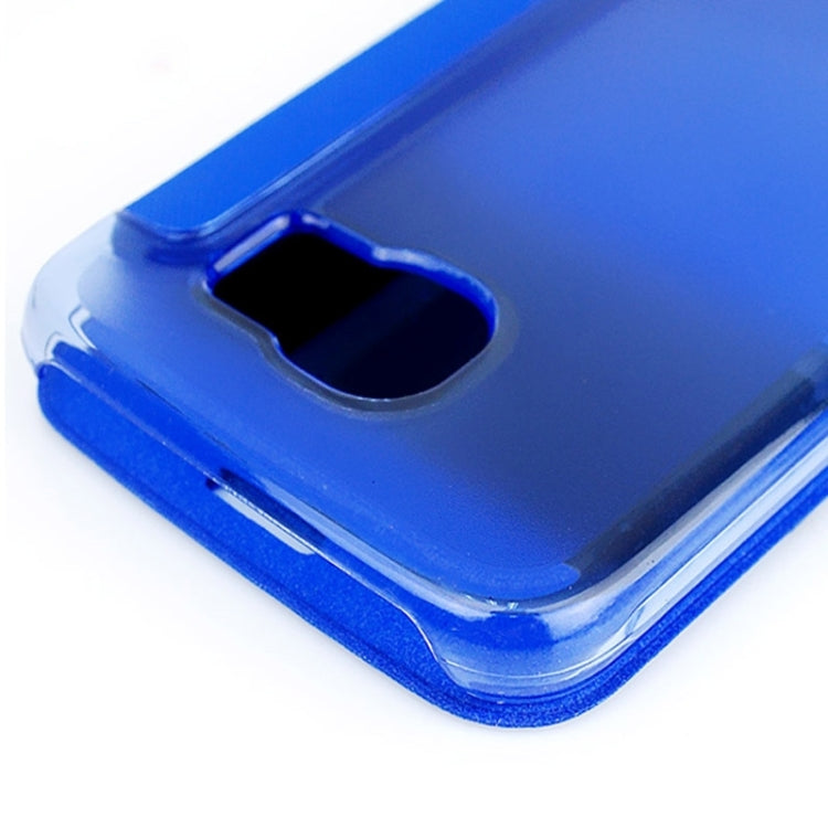 For Galaxy S6 / G920 Leather Cover Connect Translucence PC Back Shell Protective Case with Caller ID Window