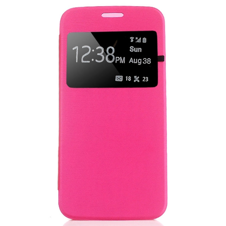 For Galaxy S6 / G920 Leather Cover Connect Translucence PC Back Shell Protective Case with Caller ID Window