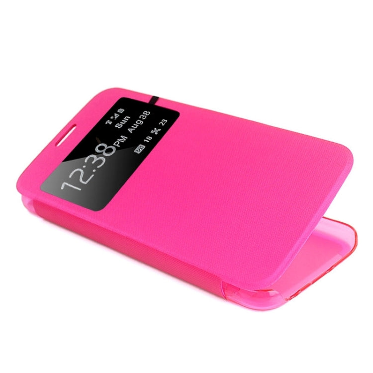 For Galaxy S6 / G920 Leather Cover Connect Translucence PC Back Shell Protective Case with Caller ID Window