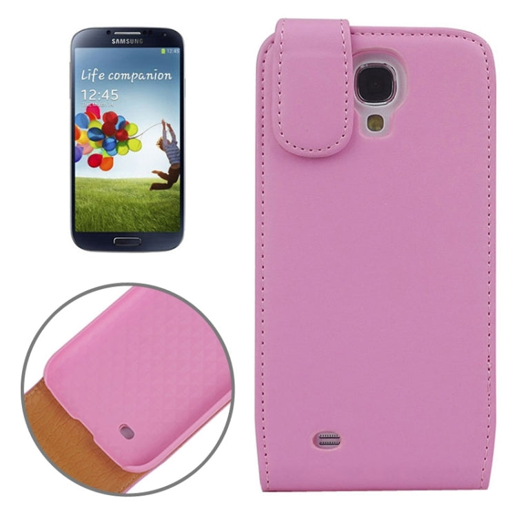 Plain Weave Texture Vertical Flip Magnetic Buckle PU Leather Case for Galaxy S IV / i9500