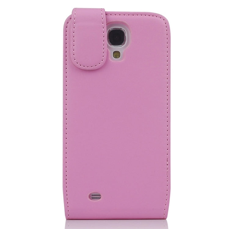 Plain Weave Texture Vertical Flip Magnetic Buckle PU Leather Case for Galaxy S IV / i9500