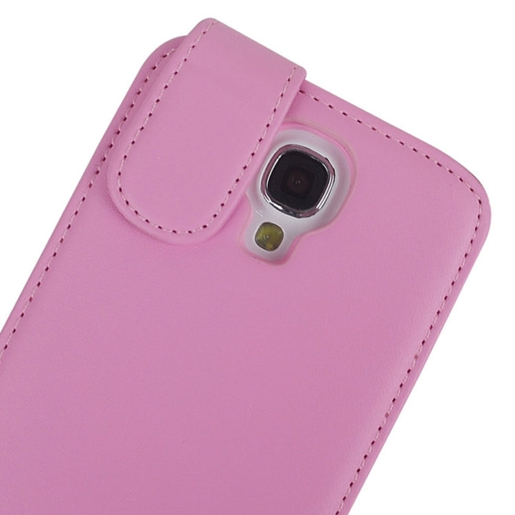 Plain Weave Texture Vertical Flip Magnetic Buckle PU Leather Case for Galaxy S IV / i9500