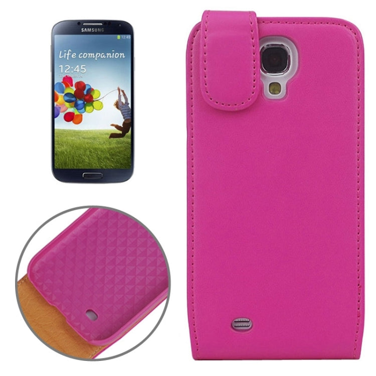 Plain Weave Texture Vertical Flip Magnetic Buckle PU Leather Case for Galaxy S IV / i9500