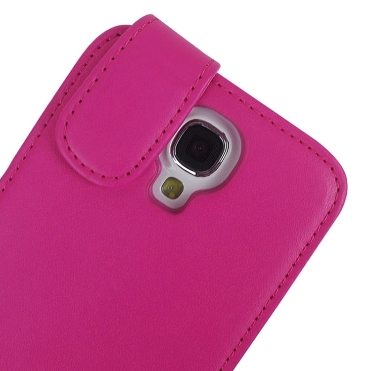 Plain Weave Texture Vertical Flip Magnetic Buckle PU Leather Case for Galaxy S IV / i9500