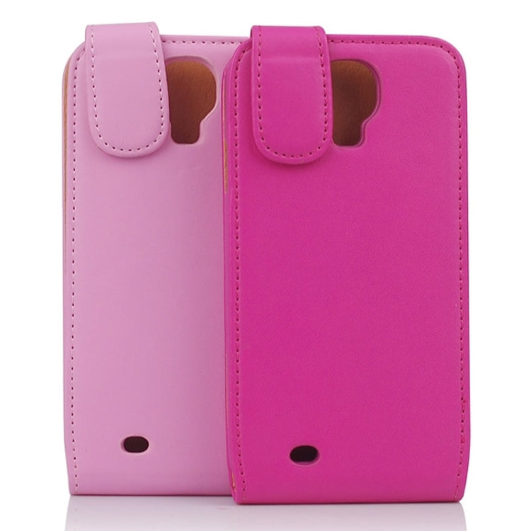 Plain Weave Texture Vertical Flip Magnetic Buckle PU Leather Case for Galaxy S IV / i9500