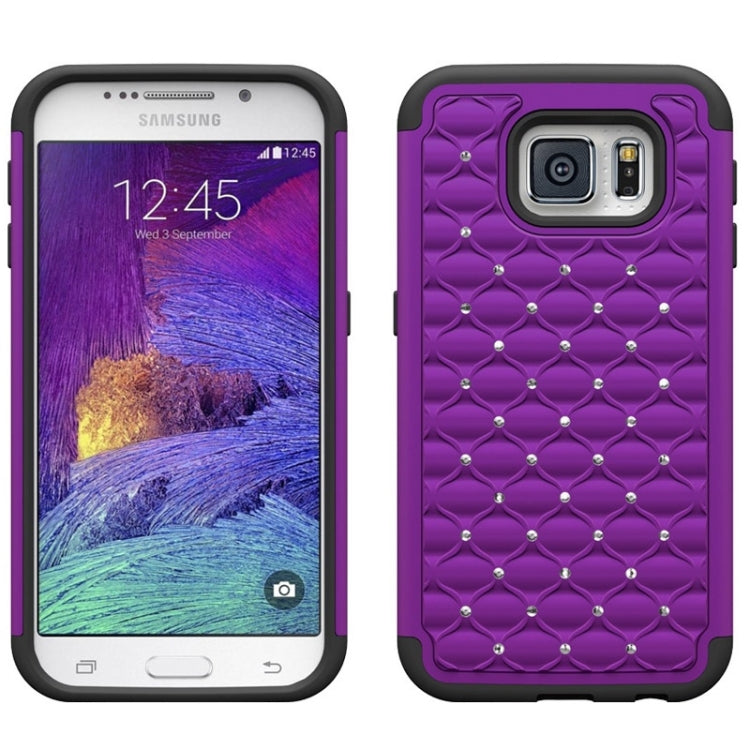 For Galaxy S6 Diamond Encrusted Plastic + TPU Combination Case