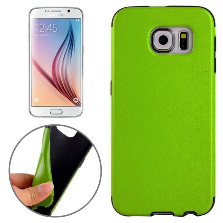 For Galaxy S6 / G920 Glossy PU Leather Cover Back Case
