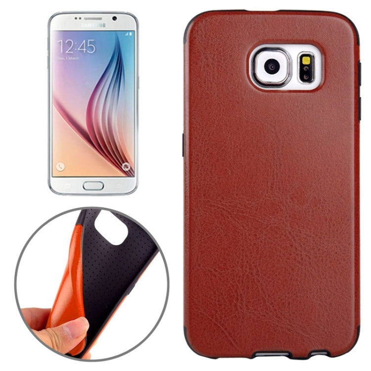 For Galaxy S6 / G920 Glossy PU Leather Cover Back Case