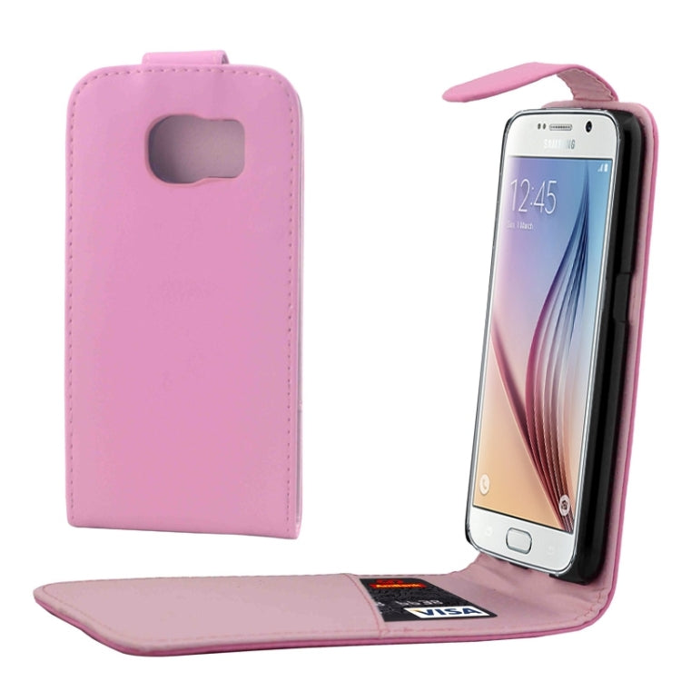 For Galaxy S6 / G920 Colorful Vertical Flip Magnetic Button Leather Case