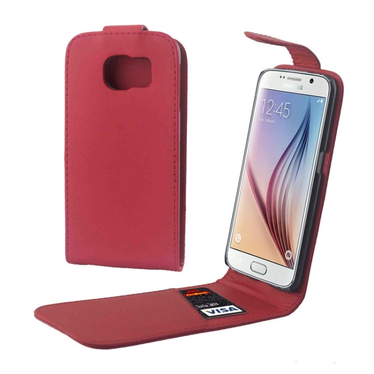 For Galaxy S6 / G920 Colorful Vertical Flip Magnetic Button Leather Case