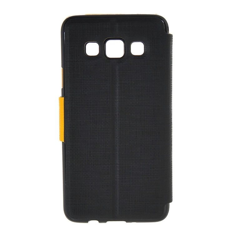 Cross Texture Horizontal Flip Colorant Match Leather Case with Caller ID Window & Holder for Galaxy A3 / A300