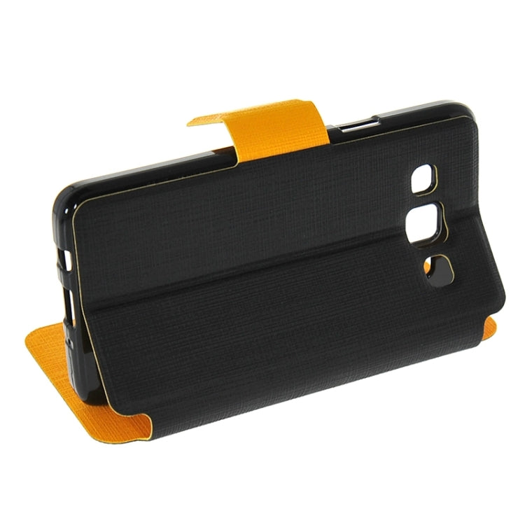 Cross Texture Horizontal Flip Colorant Match Leather Case with Caller ID Window & Holder for Galaxy A3 / A300