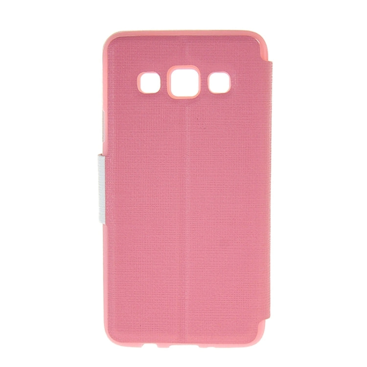 Cross Texture Horizontal Flip Colorant Match Leather Case with Caller ID Window & Holder for Galaxy A3 / A300