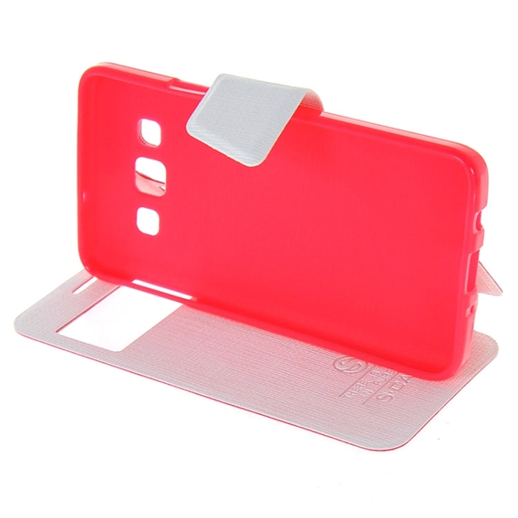 Cross Texture Horizontal Flip Colorant Match Leather Case with Caller ID Window & Holder for Galaxy A3 / A300