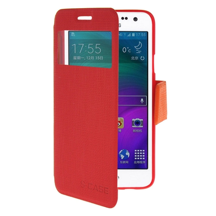 Cross Texture Horizontal Flip Colorant Match Leather Case with Caller ID Window & Holder for Galaxy A3 / A300