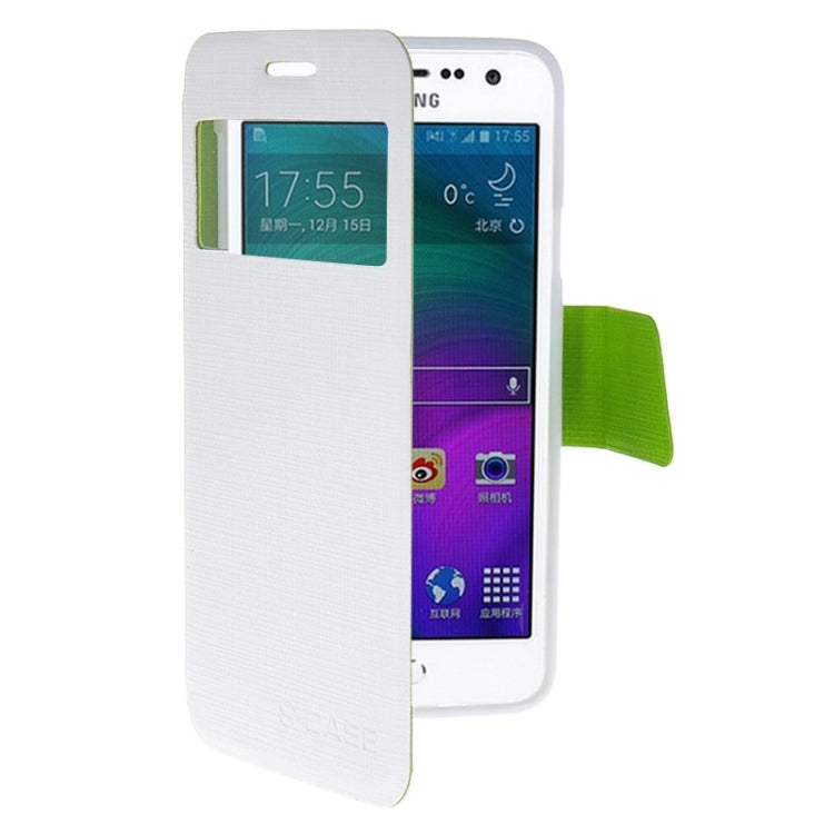 Cross Texture Horizontal Flip Colorant Match Leather Case with Caller ID Window & Holder for Galaxy A3 / A300