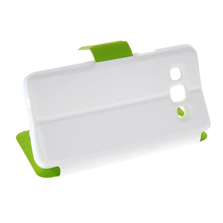 Cross Texture Horizontal Flip Colorant Match Leather Case with Caller ID Window & Holder for Galaxy A3 / A300