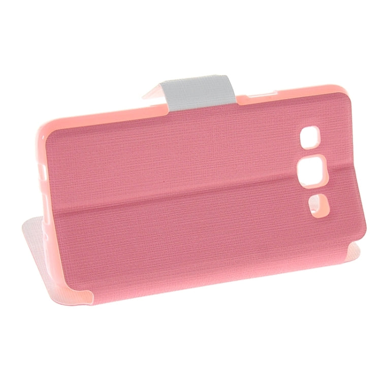 Cross Texture Horizontal Flip Colorant Match Leather Case with Holder for Galaxy A3 / A300