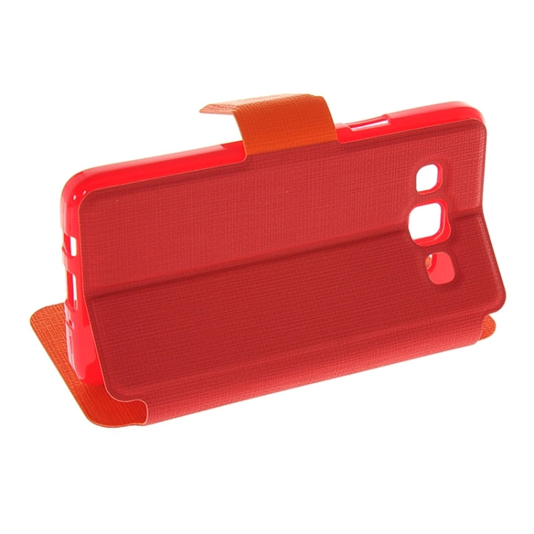 Cross Texture Horizontal Flip Colorant Match Leather Case with Holder for Galaxy A3 / A300